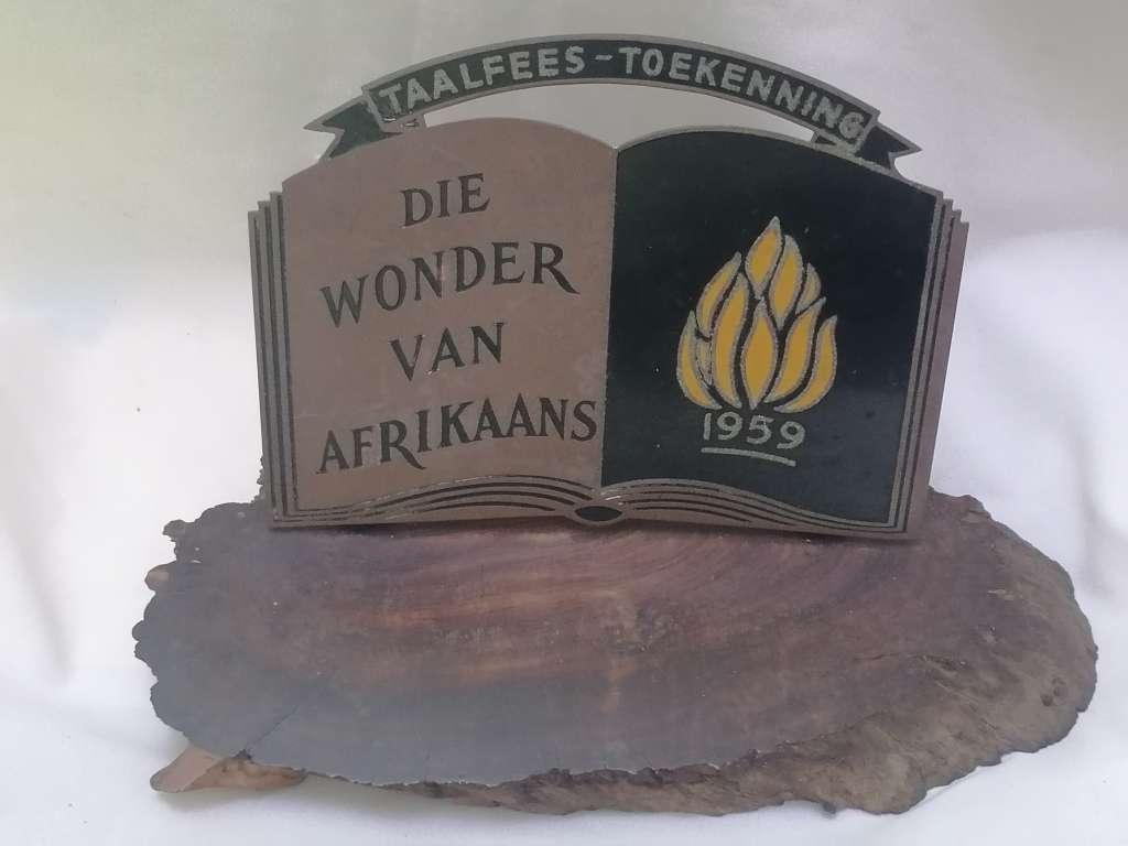 VINTAGE - 1959 TAALFEES TOEKENNING VIR AFRIKAANS - VERY GOOD COND. - PLEASE READ BELOW.
