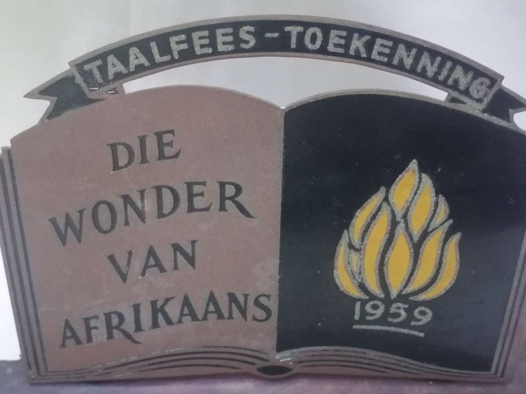 VINTAGE - 1959 TAALFEES TOEKENNING VIR AFRIKAANS - VERY GOOD COND. - PLEASE READ BELOW.