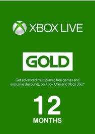 Xbox Live Gold 12 Month Membership