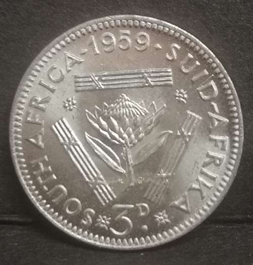 *Crazy Start!* 1959 3 Pence South-Africa/Suid-Afrika Great Condition