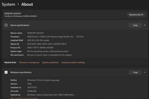 ASUS AMD RAYZEN 5 Laptop (M509DA-BR123T)