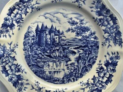 Vintage French Porcelain Plates - Castle Sarreguemines