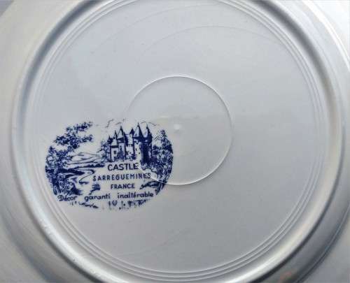 Vintage French Porcelain Plates - Castle Sarreguemines