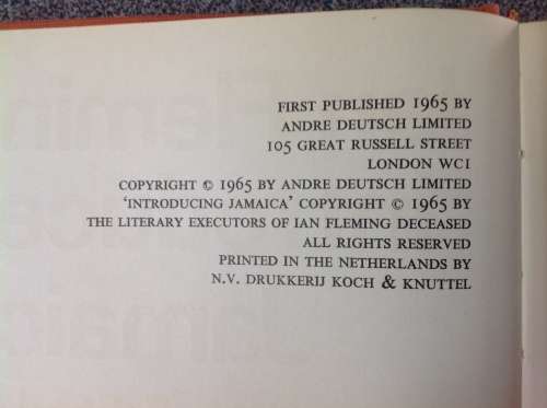 IAN FLEMING INTRODUCES JAMAICA first edition hardcover James Bond author