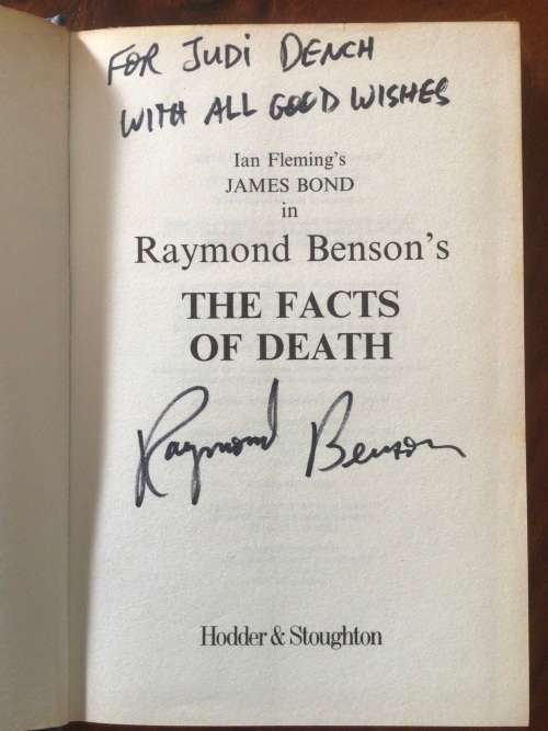 FOR JUDI DENCH 1st Edition 1st imp James Bond THE FACTS OF DEATH Raymond Benson not Ian Fleming
