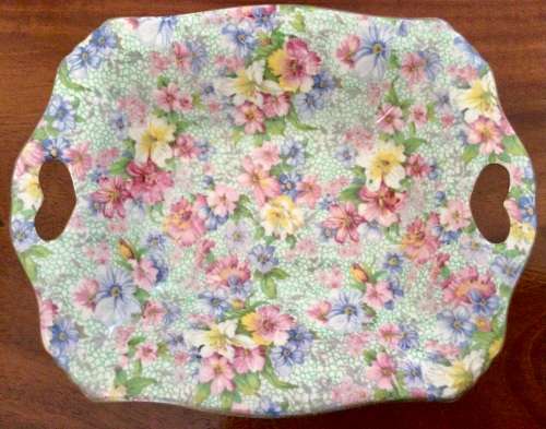 Royal Winton Marion Chintz Trinket Dish Heart Handles