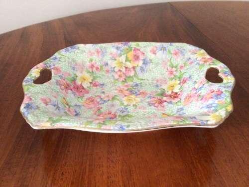 Royal Winton Marion Chintz Trinket Dish Heart Handles