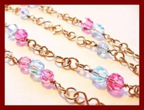 *** SOLID 9CT GOLD & CRYSTAL 11.6 GRAMS VINTAGE NECKLACE NECK CHAIN STAMPED 9K NINE CARAT GOLD! ***