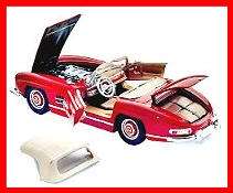 MERCEDES BENZ 300SL CONVERTIBLE FRANKLIN MINT & SOFT TOP & FITTED LUGGAGE NEW! (not 1:18)