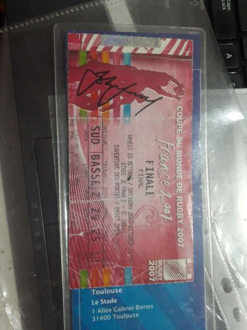 John Smit signed RWC 2007 Final Ticket