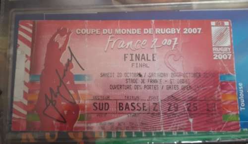 John Smit signed Final Rugby Ticket 2007