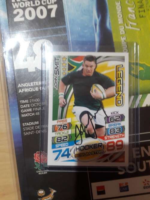 Rugby World Cup Final 2007 - Programme and Ticket. Free John Smit Signed Card
