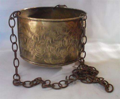 Vintage Brass Hanging Potplant Holder