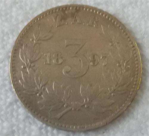 1897 Threepence  Union of South African  Coin