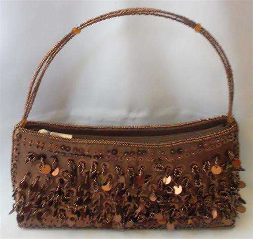 Bronze Beaded  Small Bag