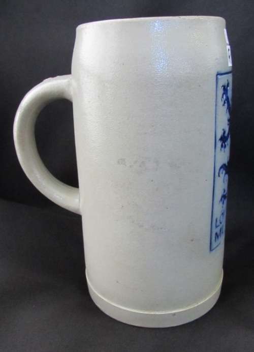 Vintage Lowenbrau Munchen Germany Stoneware Salt Glaze Beer Stein Mug 1L