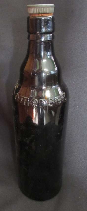 amber somerset coates glass bottle