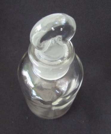 Antique French Glass Medicine Apothecary Bottle with Glass Stopper
