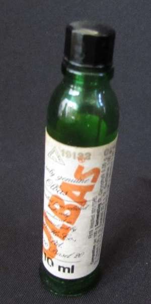 Vintage green empty Olbas oil 10ml bottle