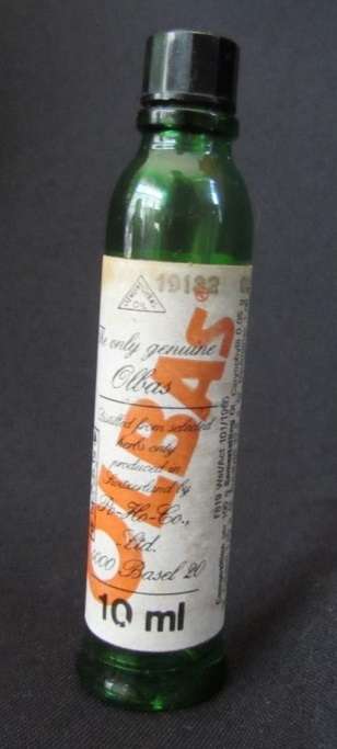 Vintage green empty Olbas oil 10ml bottle