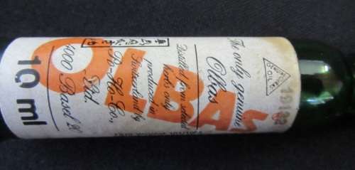 Vintage green empty Olbas oil 10ml bottle