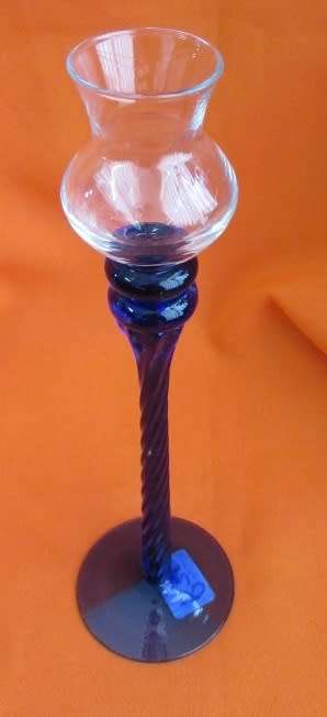 Tall but small Blue glass