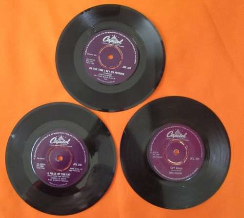 7" singles x3 Verdelle Smith Tar And Cement, Gene Vincent Be-Bop-A-Lula Glen Campbell By the time i