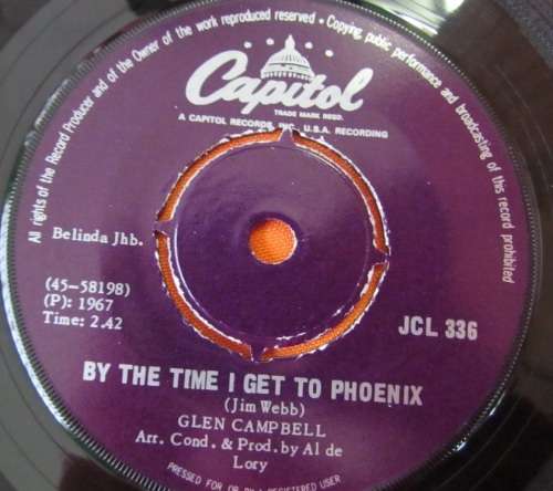 7" singles x3 Verdelle Smith Tar And Cement, Gene Vincent Be-Bop-A-Lula Glen Campbell By the time i