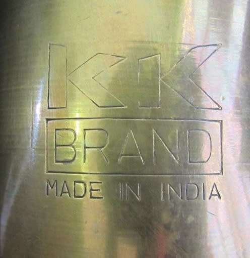 VINTAGE BRASS COOKIE PRESS WITH 4 DISKS