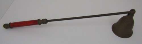 Candle Snuffer ~ Solid Brass, Pivoting Bell Head and Brass Handle with Wood Grip