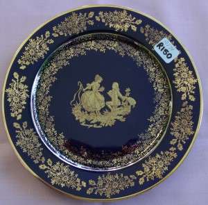 Limoges. Castel  Cobalt Plate 22 K gold