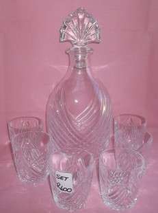 Crystal decanter with 6 glasses