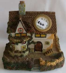 Country Cottage Clock Ornament
