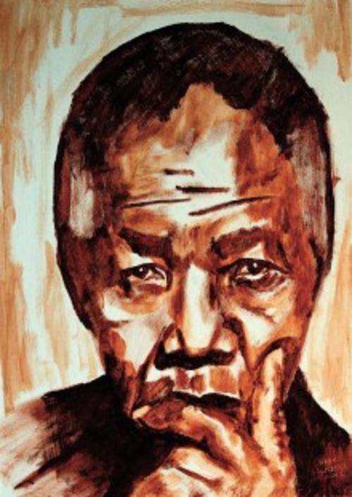 Nelson Mandela Print on Artist Canvas... ONLY ONE PRINTED !!