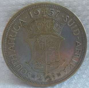 1957   2 1/2 Shilling Coin  South Africa