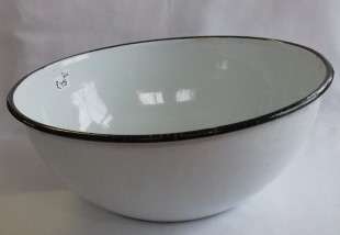 Vintage Large White Enamel Bowl
