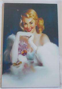 Retro Look Metal Tin Sign of Lady