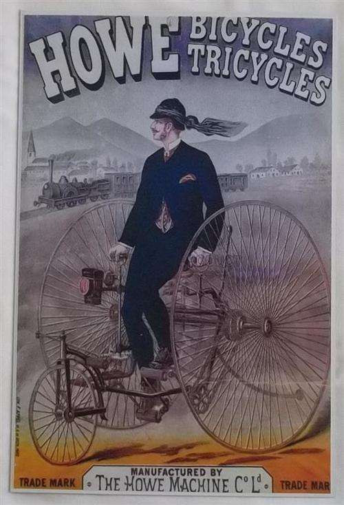 Howe Bicycles  Metal Tin Sign