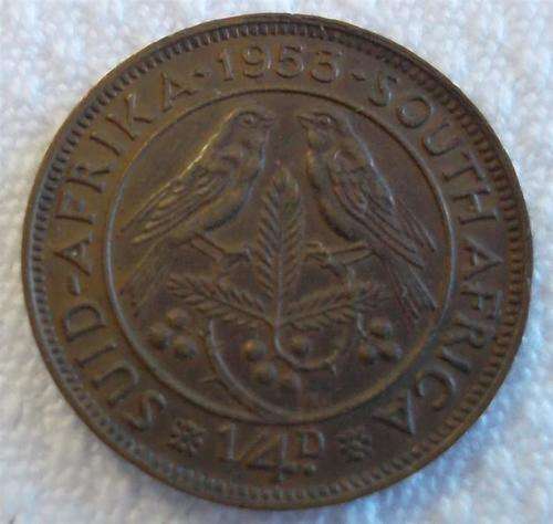 1953  quarter penny South African  coin