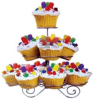 3-tier Curly Wire Metal Cupcake Stand