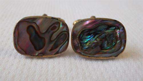 Vintage Paua Shell Mens Cufflinks