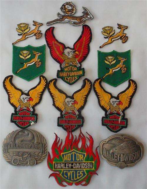 Collection of Harley Davidson and Springbok  Badges