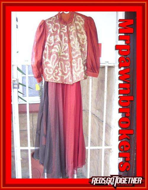 Skirt and Top Outfit. Burnt Orange colour