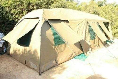 Campmor Safari Senior Bush Combo Canvas 5-person Dome Tent with Large Ext up to 6-person & Verandah