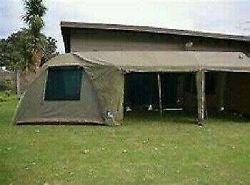 Campmor Safari Senior Bush Combo Canvas 5-person Dome Tent with Large Ext up to 6-person & Verandah