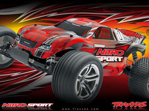 TRAXXAS NITRO SPORT, 2.5cc NITRO ENGINE, 1\10 SCALE RC CAR, RADIO, S STAR, ALL BAT INC, READY TO RUN