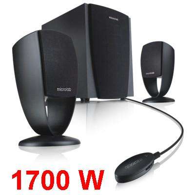 Microlab High Fidelity 2.1 speakers system with sub woofer, 1700 Watt, X-bass technology,With Remote
