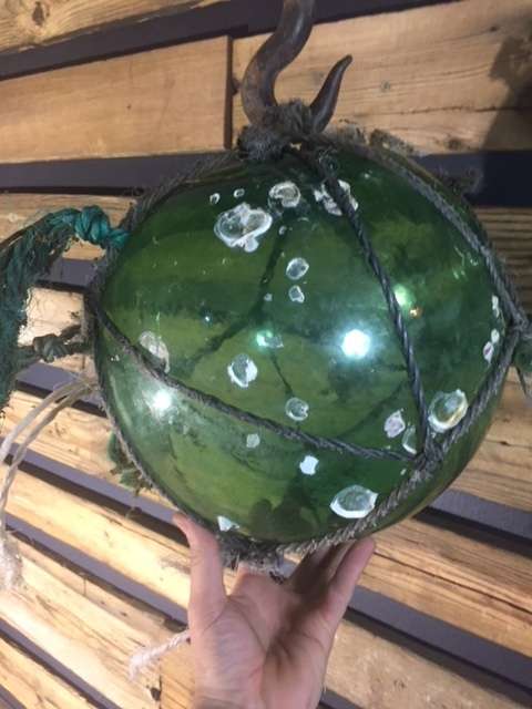 Antique Japanese Hand Blown Glass Buoy Float