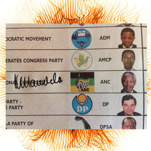 Mandela Authentic 1994 Elections ballot sheet - Stamped Signature! - VERY RARE!