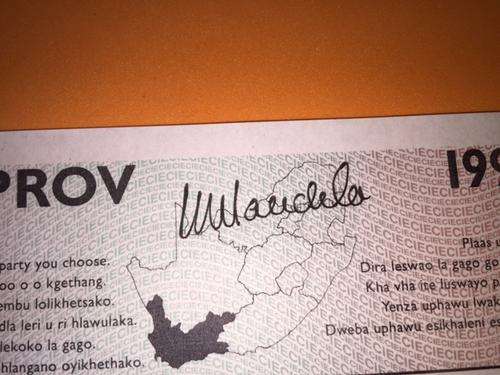 RARE! Mandela Signed Ballot - COA - Cecil Greenfield!